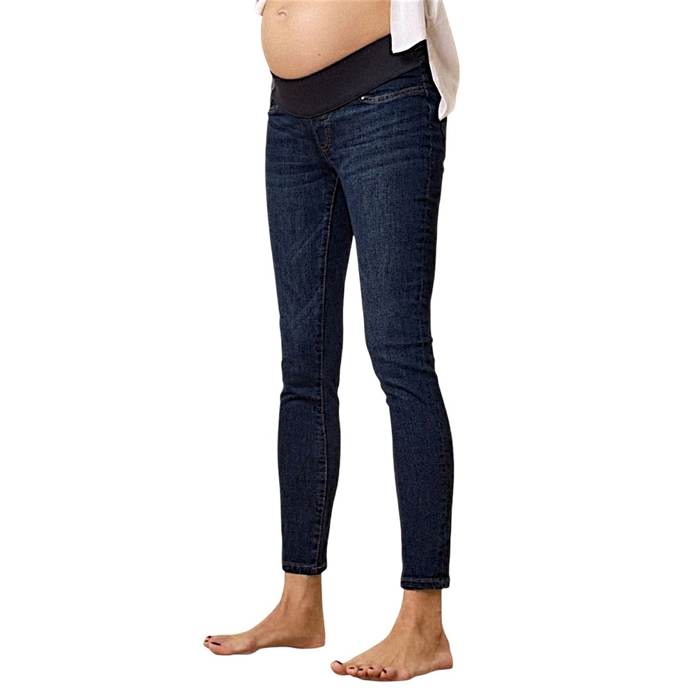 Seraphine Skinny Leg Jeans 4 Zeph Indigo Under Bump Maternity Organics Stretch